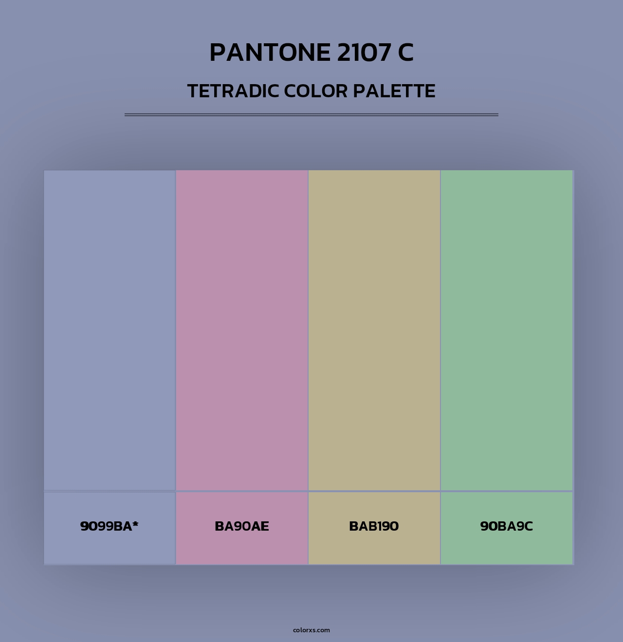 PANTONE 2107 C - Tetradic Color Palette