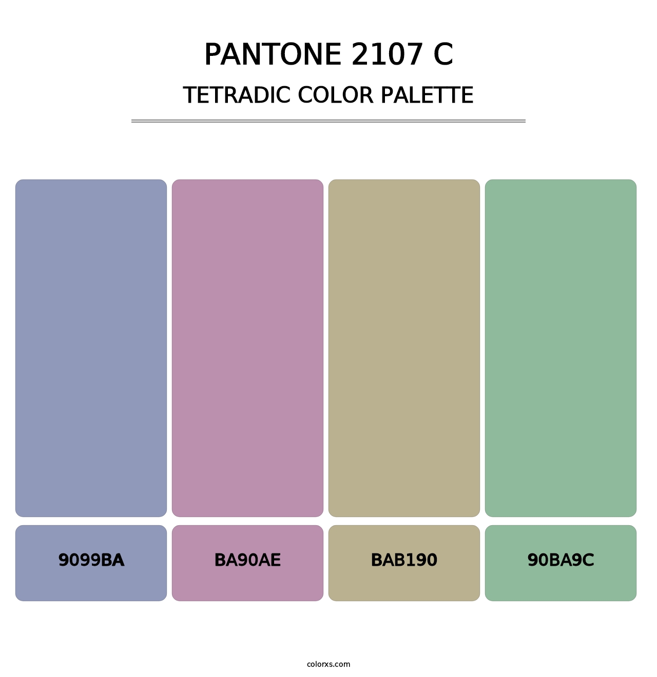 PANTONE 2107 C - Tetradic Color Palette