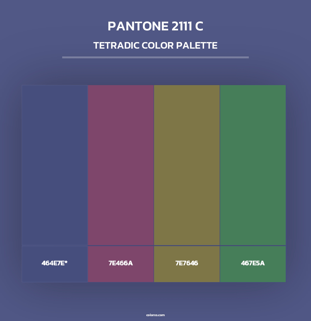 PANTONE 2111 C - Tetradic Color Palette