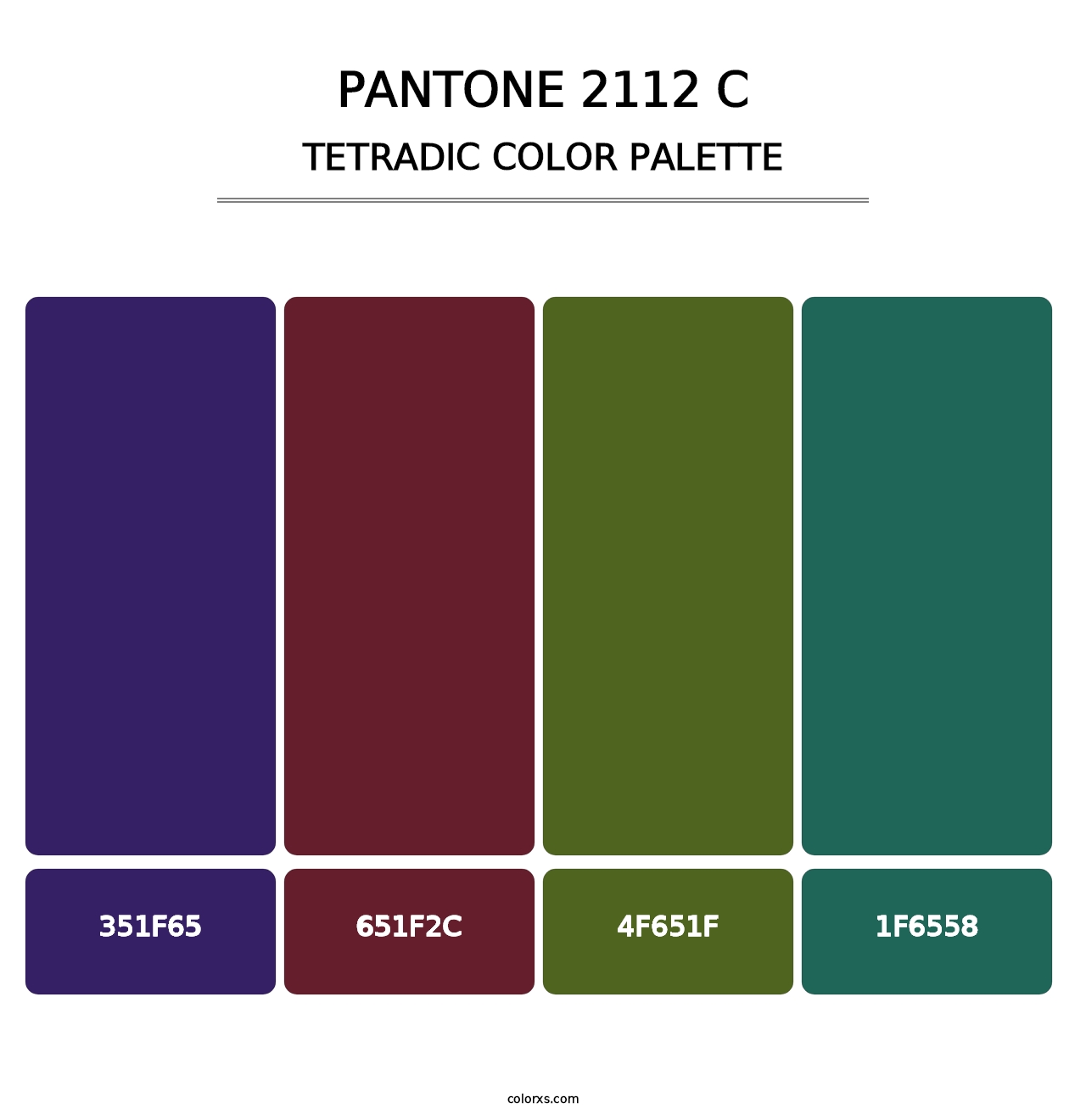 PANTONE 2112 C - Tetradic Color Palette