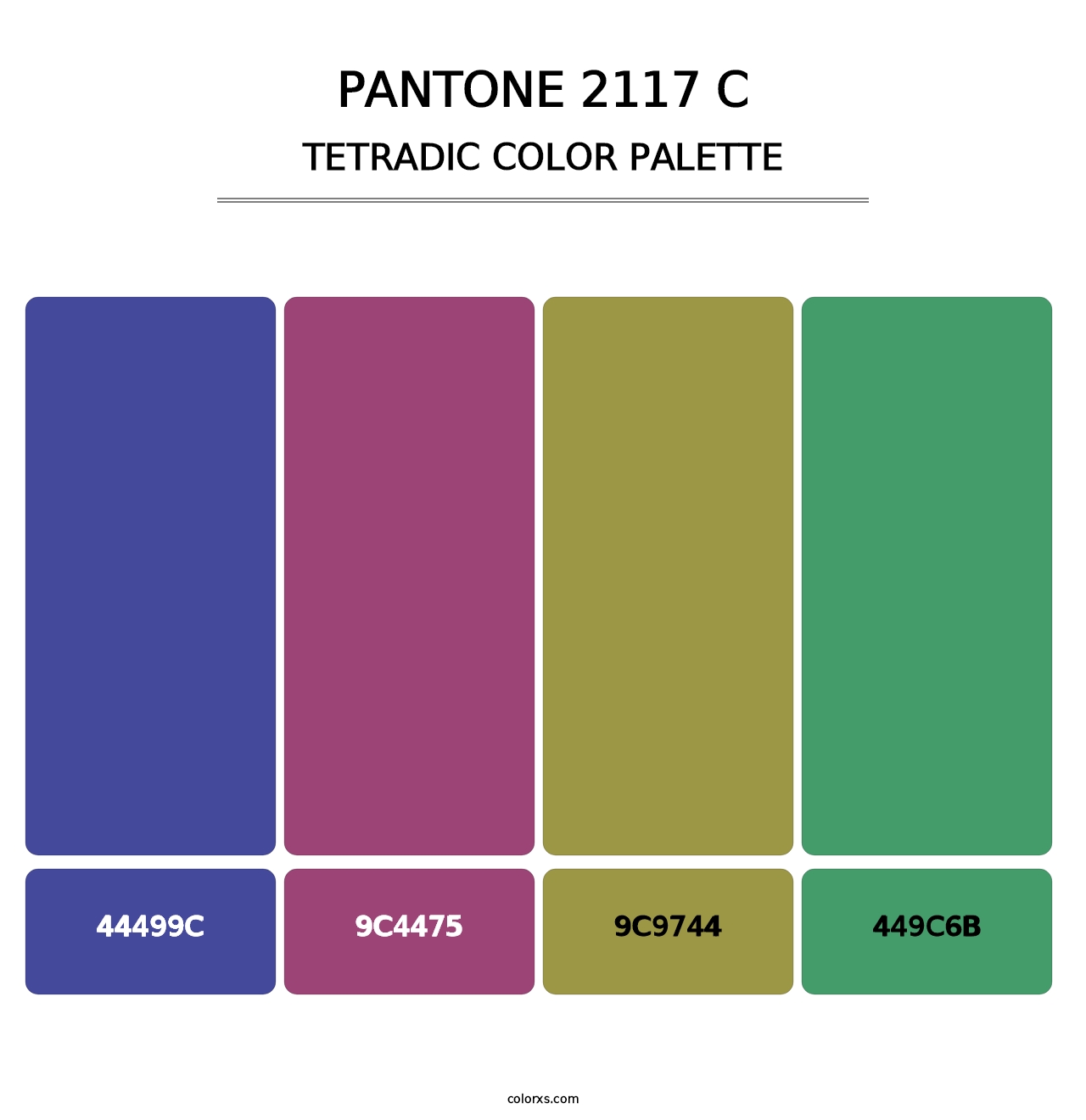 PANTONE 2117 C - Tetradic Color Palette