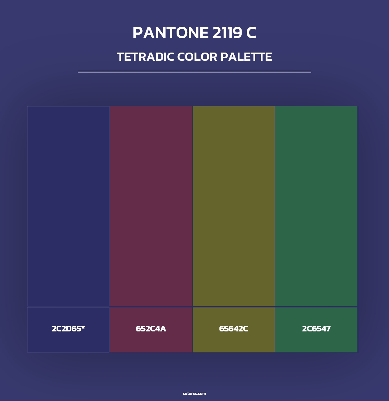 PANTONE 2119 C - Tetradic Color Palette