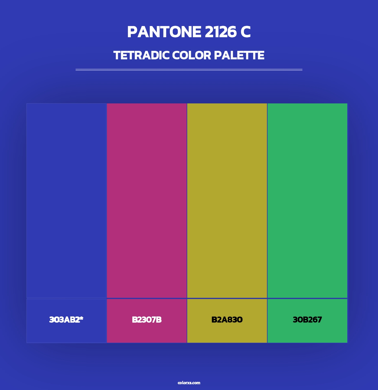 PANTONE 2126 C - Tetradic Color Palette