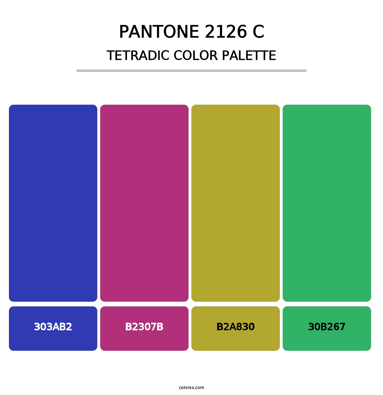 PANTONE 2126 C - Tetradic Color Palette