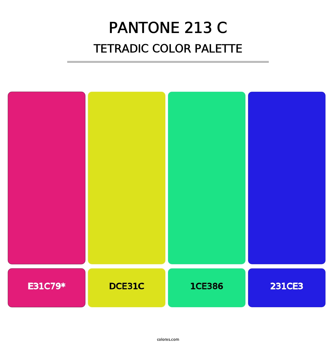 PANTONE 213 C - Tetradic Color Palette