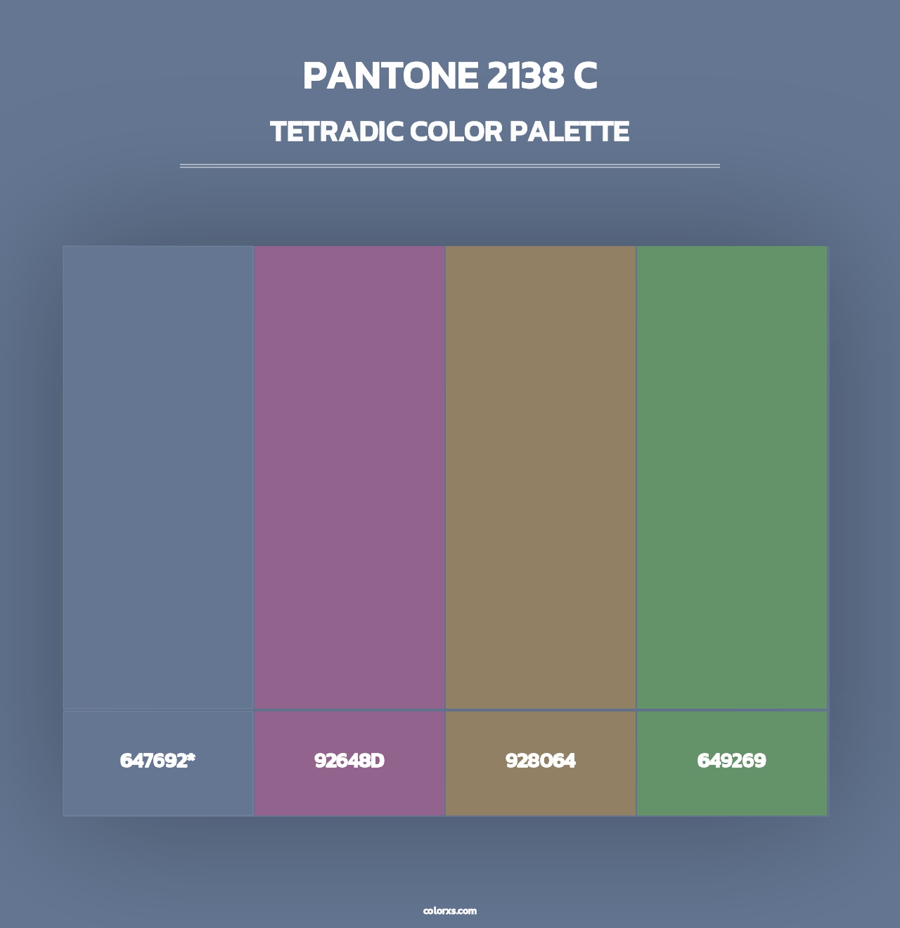 PANTONE 2138 C - Tetradic Color Palette