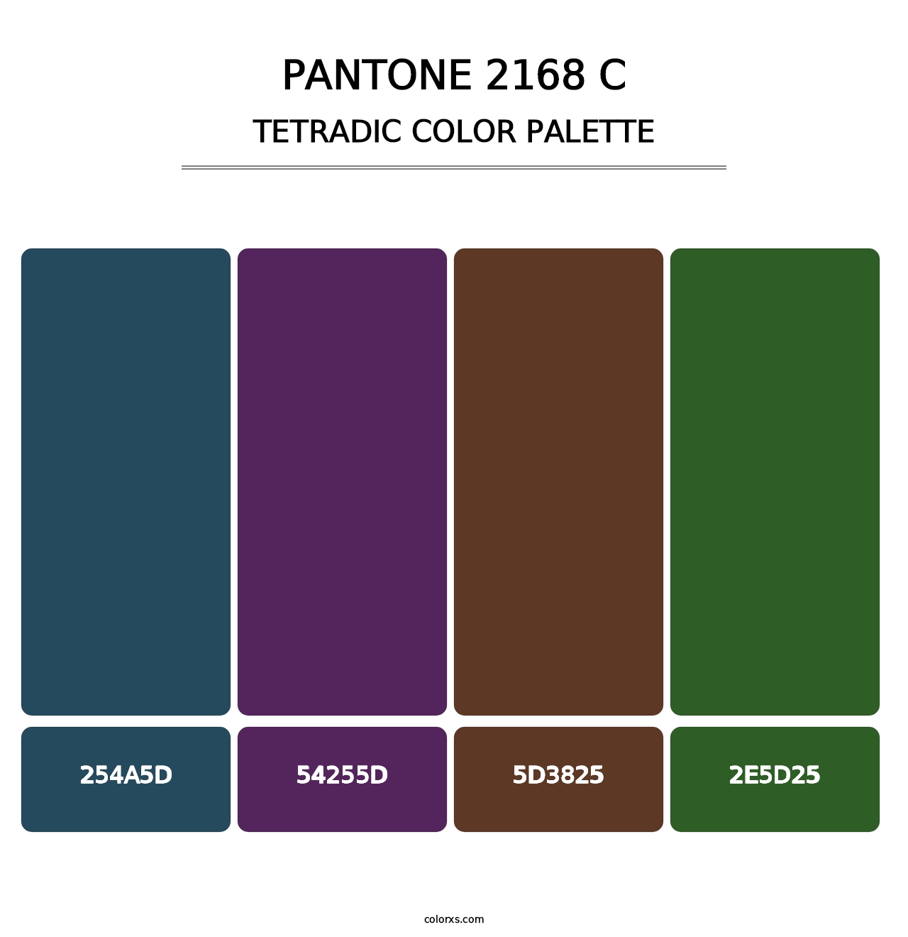 PANTONE 2168 C - Tetradic Color Palette