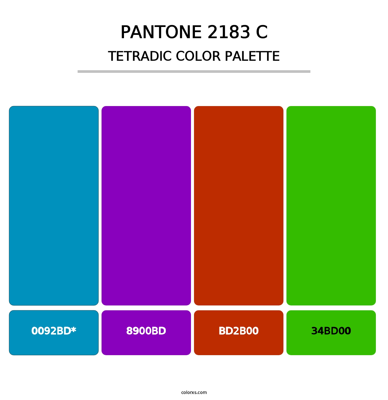 PANTONE 2183 C - Tetradic Color Palette