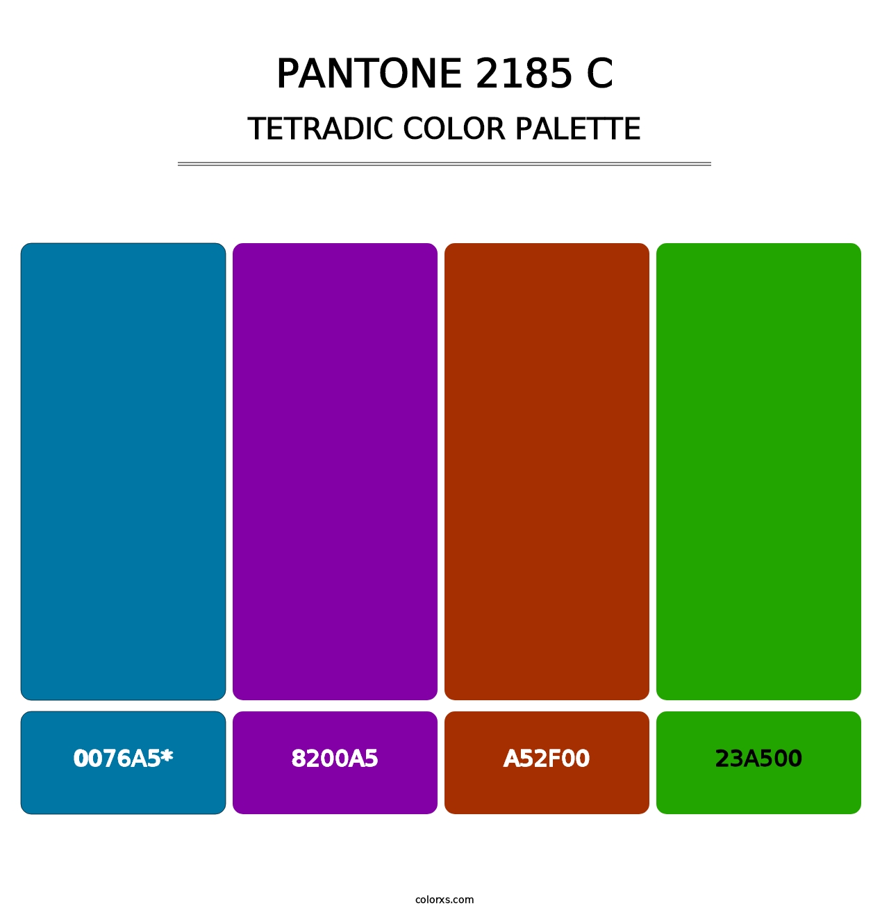 PANTONE 2185 C - Tetradic Color Palette
