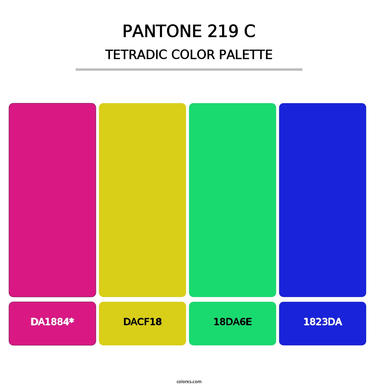 PANTONE 219 C - Tetradic Color Palette