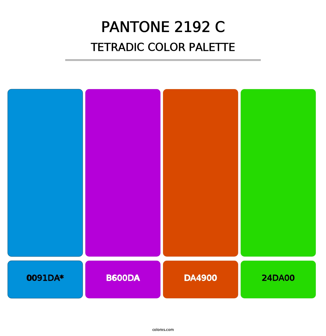 PANTONE 2192 C - Tetradic Color Palette