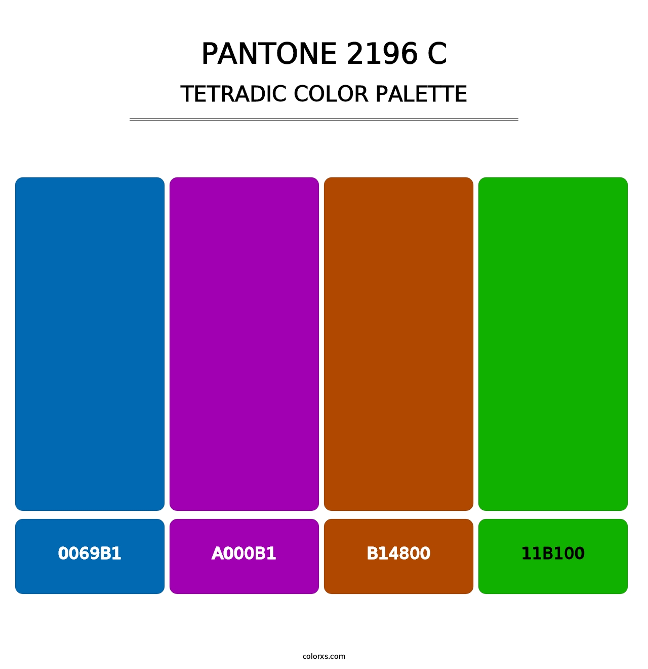 PANTONE 2196 C - Tetradic Color Palette