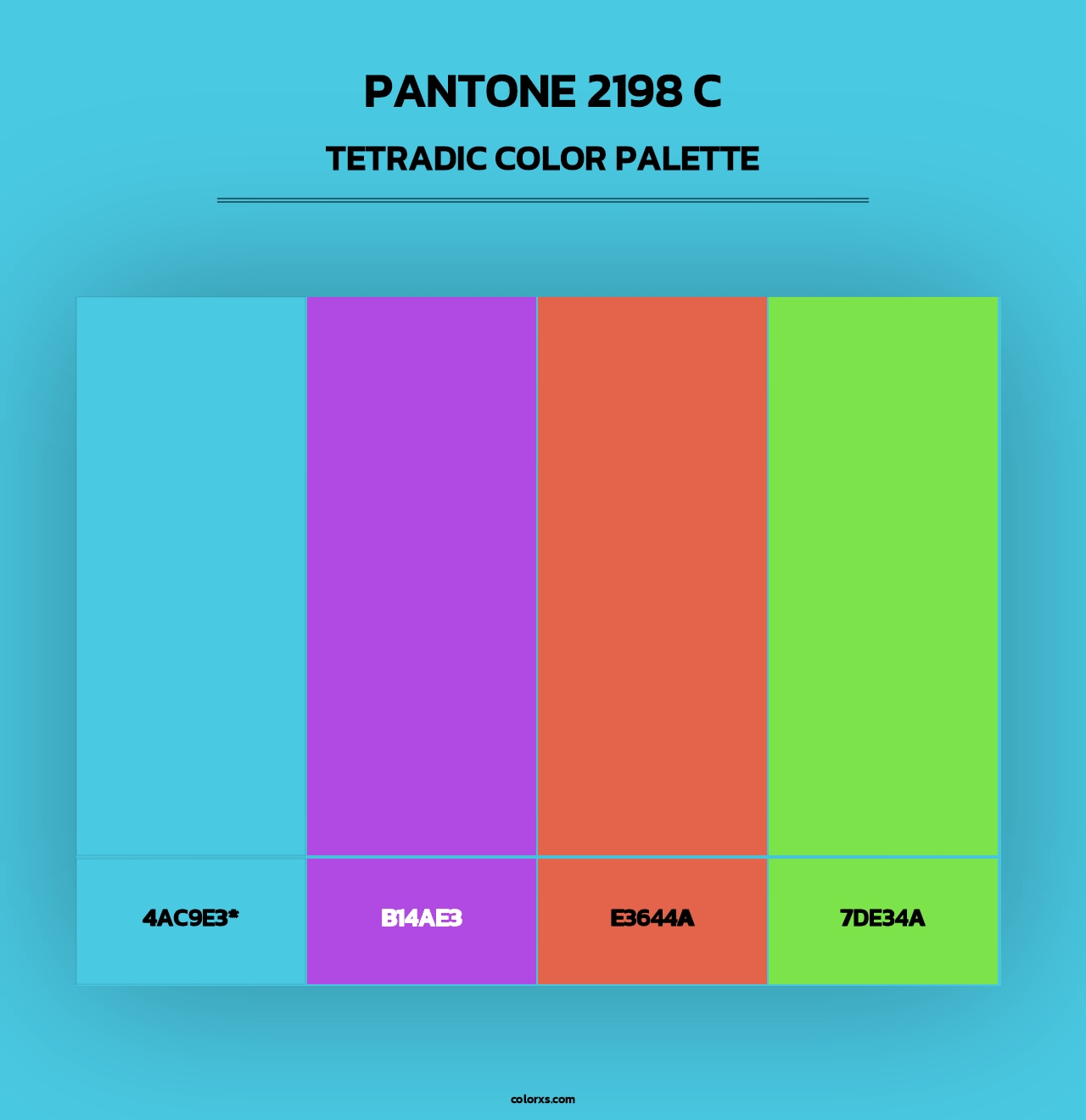 PANTONE 2198 C - Tetradic Color Palette