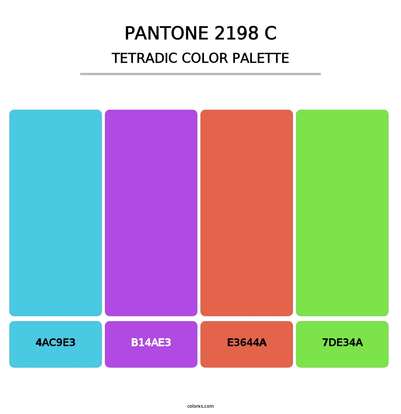 PANTONE 2198 C - Tetradic Color Palette