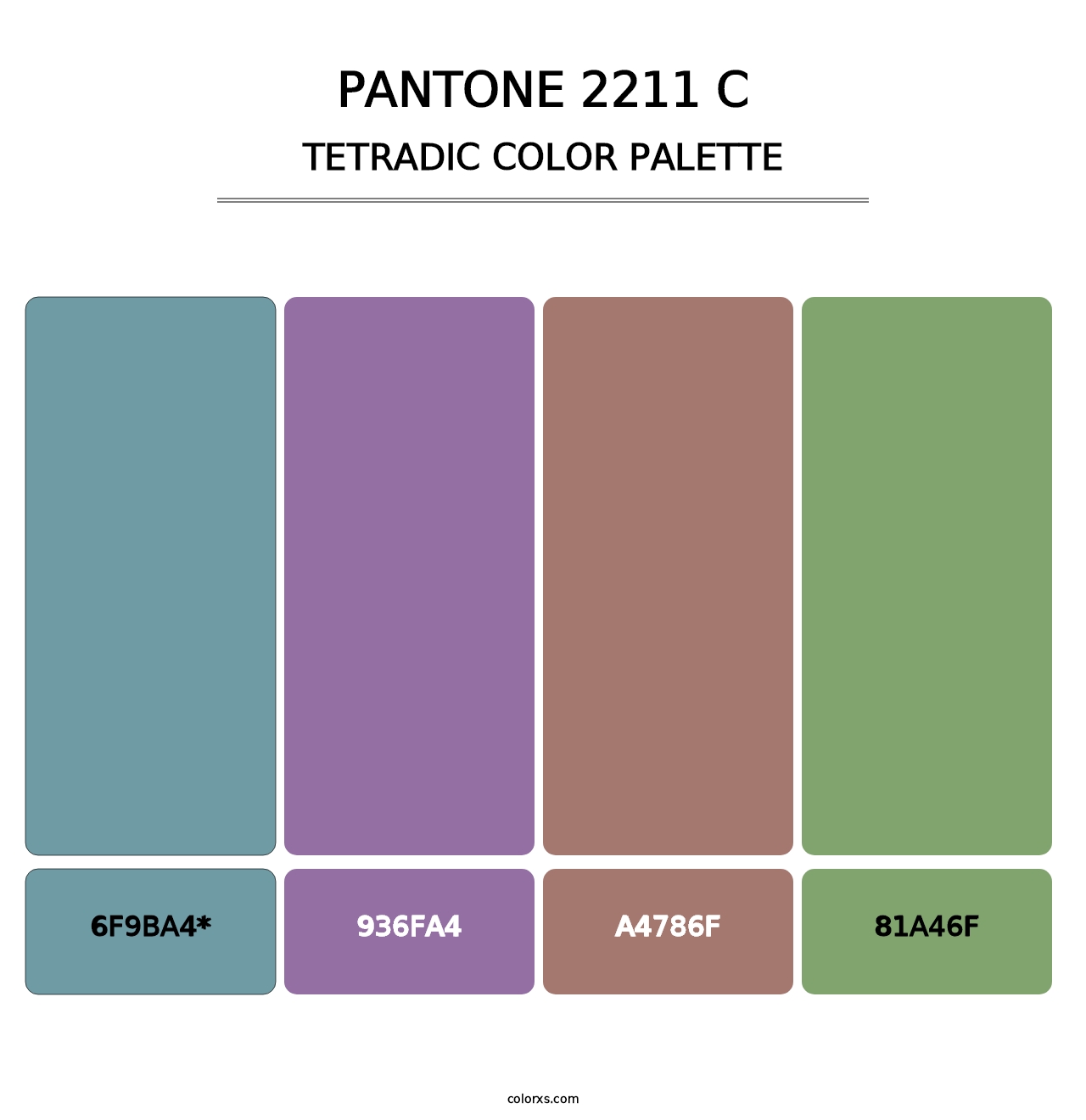PANTONE 2211 C - Tetradic Color Palette