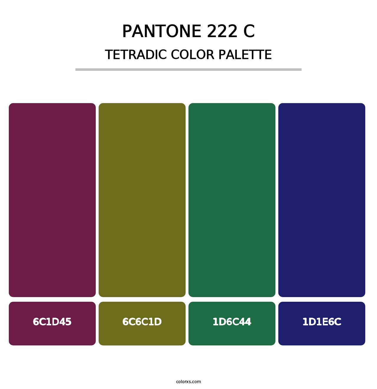PANTONE 222 C - Tetradic Color Palette