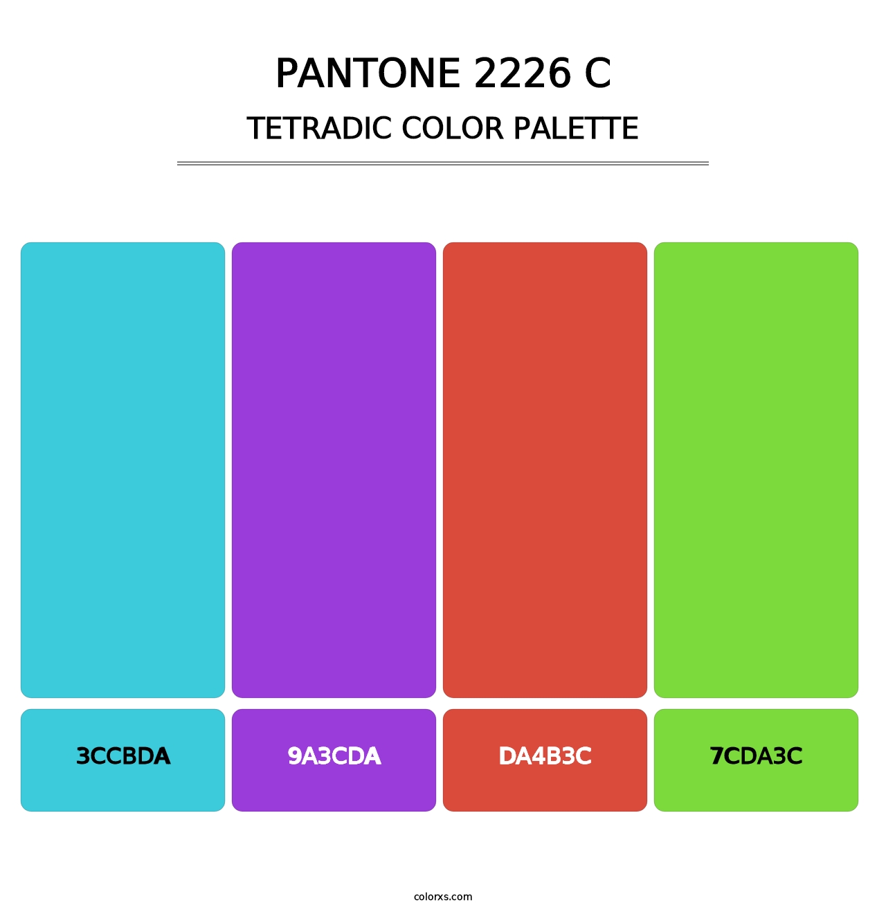 PANTONE 2226 C - Tetradic Color Palette