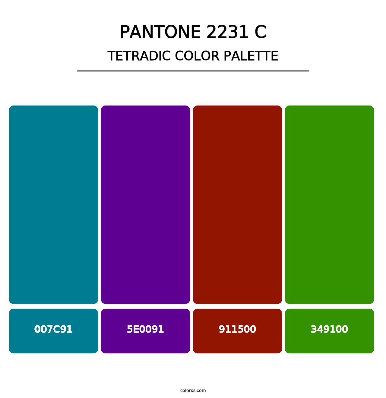 PANTONE 2231 C - Tetradic Color Palette