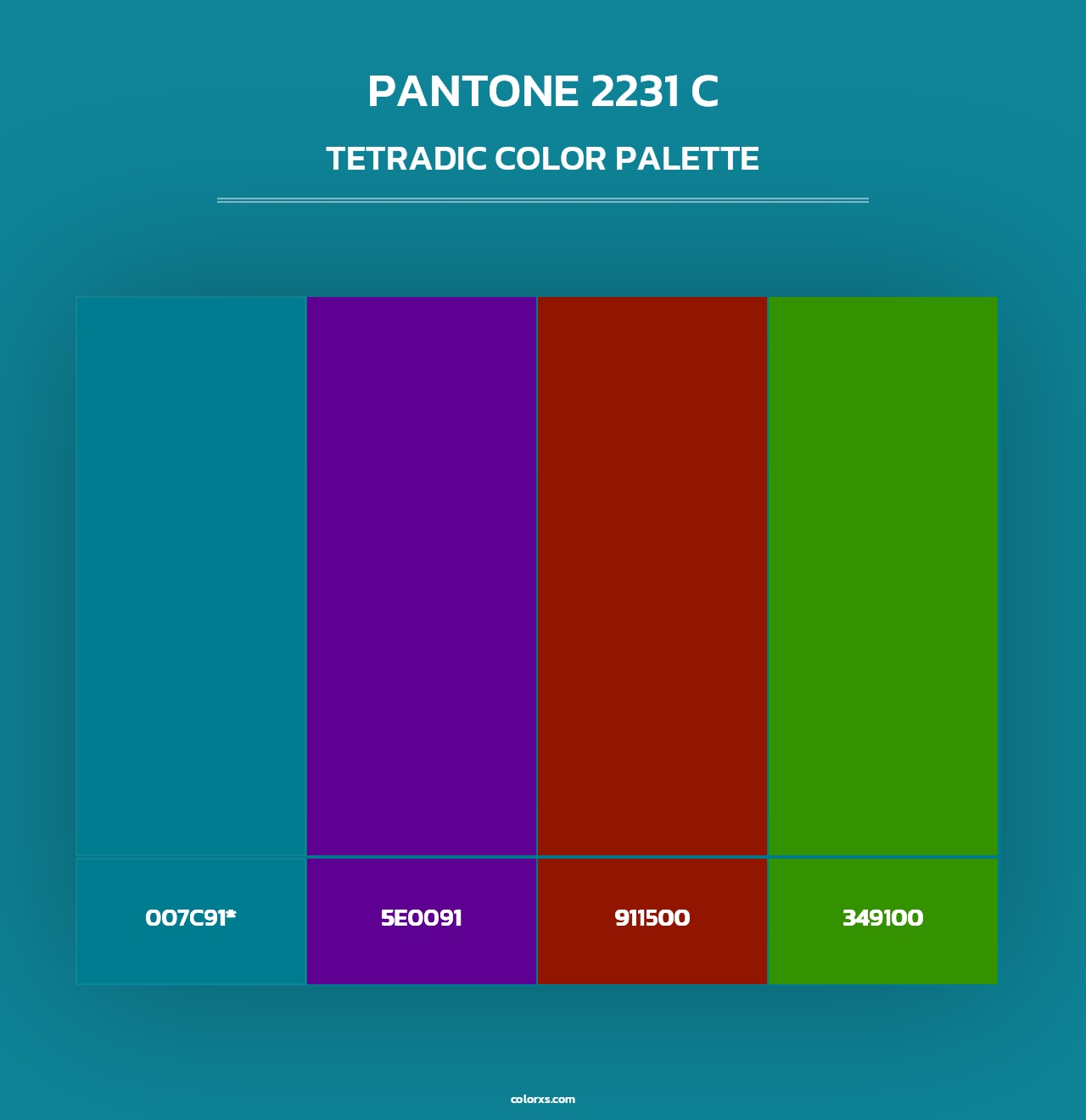 PANTONE 2231 C - Tetradic Color Palette
