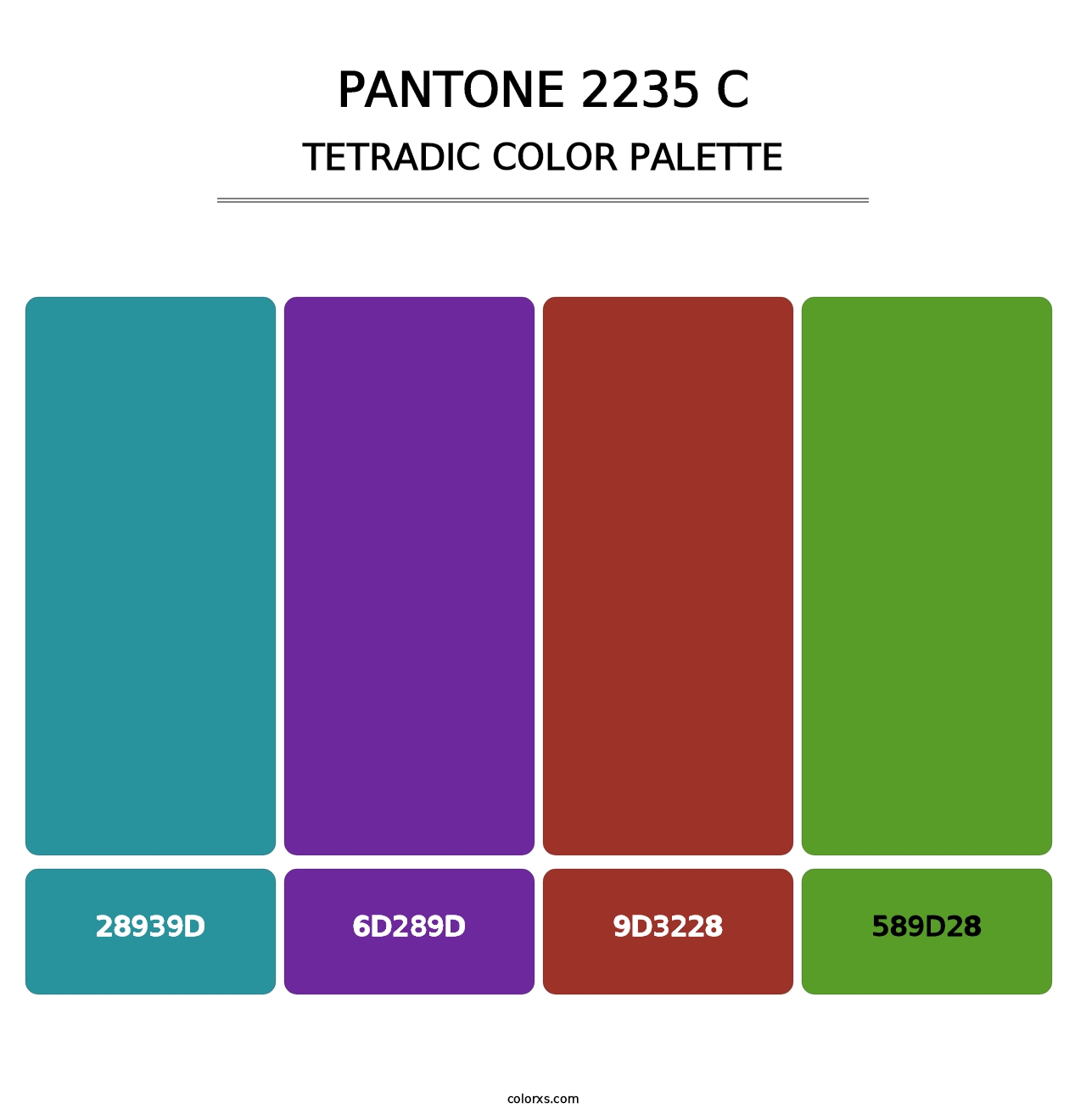 PANTONE 2235 C - Tetradic Color Palette
