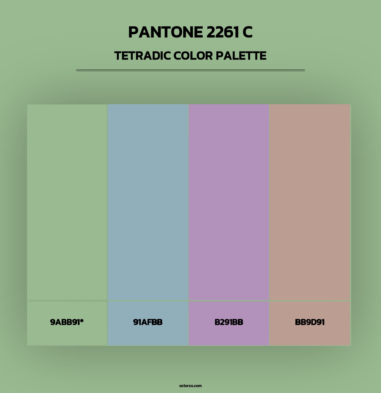 PANTONE 2261 C - Tetradic Color Palette