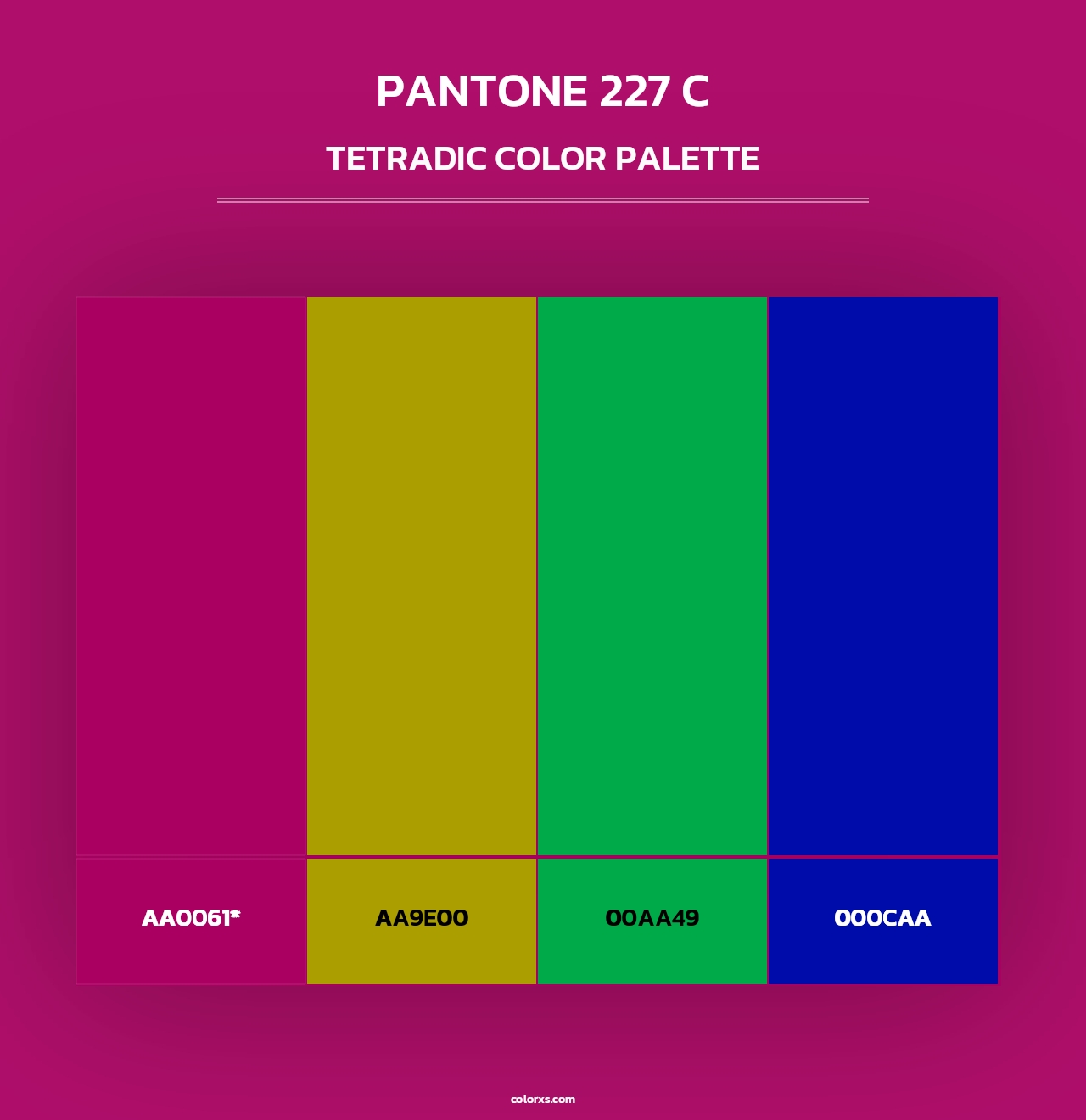 PANTONE 227 C - Tetradic Color Palette