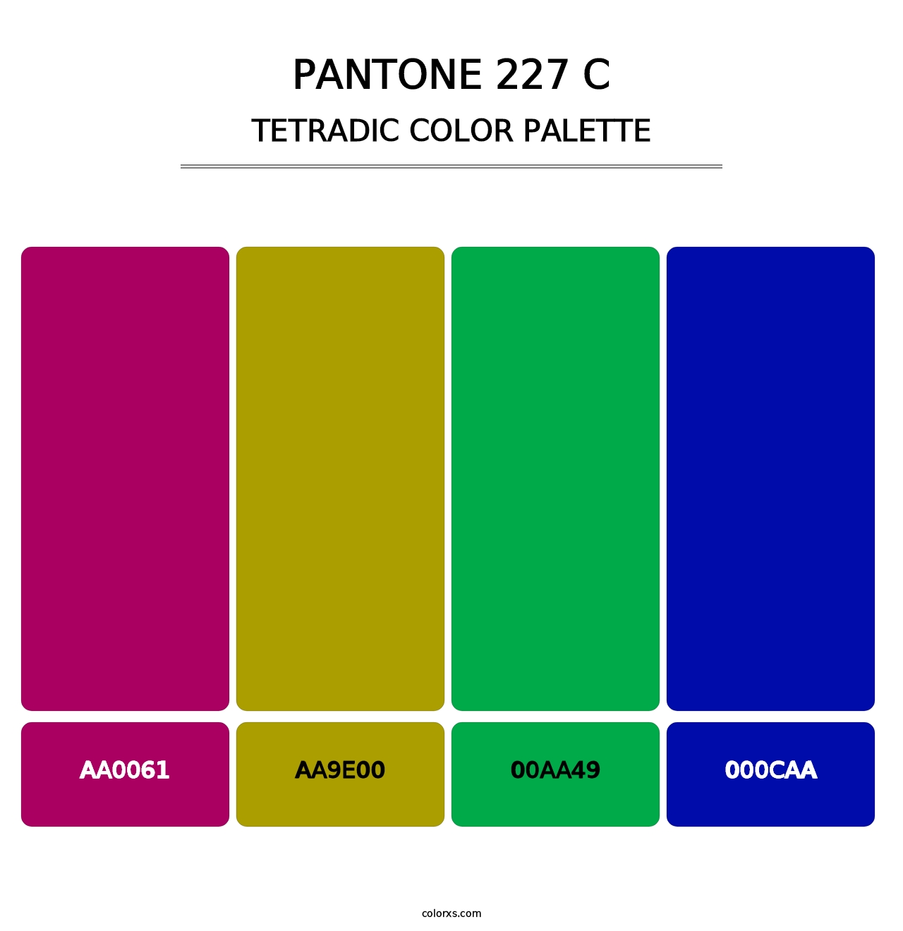PANTONE 227 C - Tetradic Color Palette
