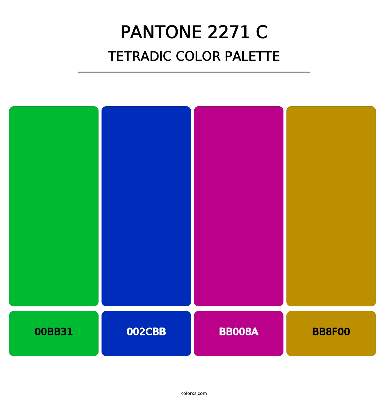 PANTONE 2271 C - Tetradic Color Palette
