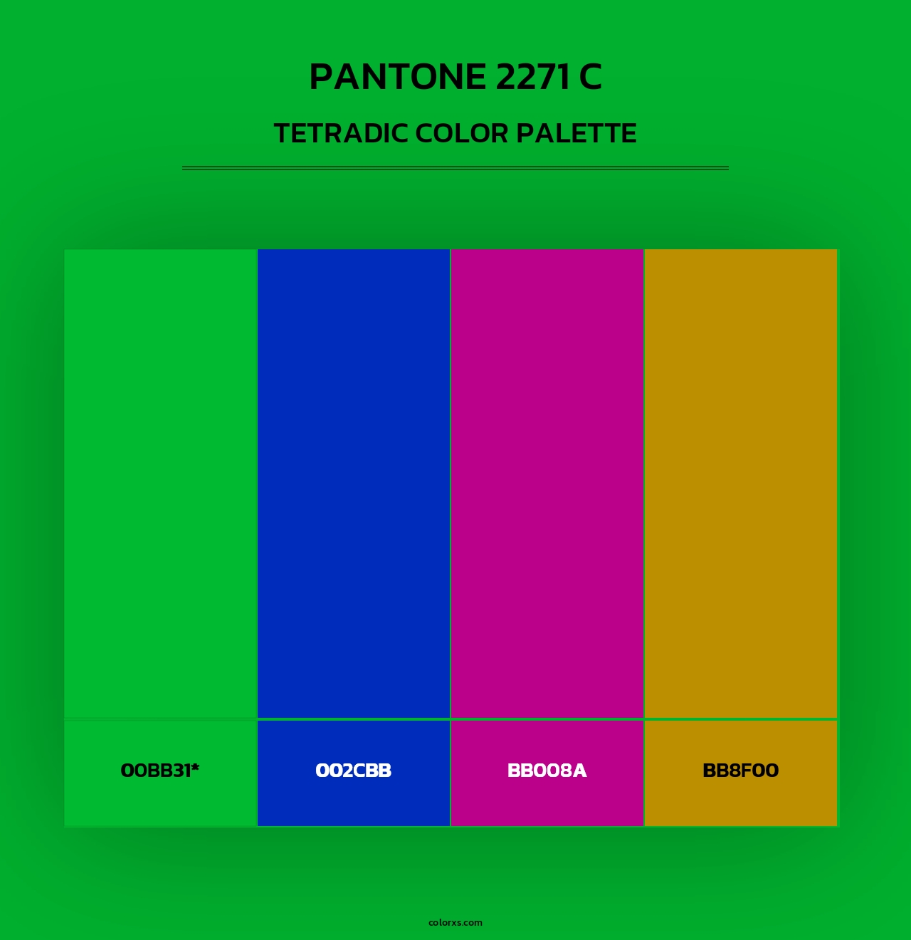 PANTONE 2271 C - Tetradic Color Palette