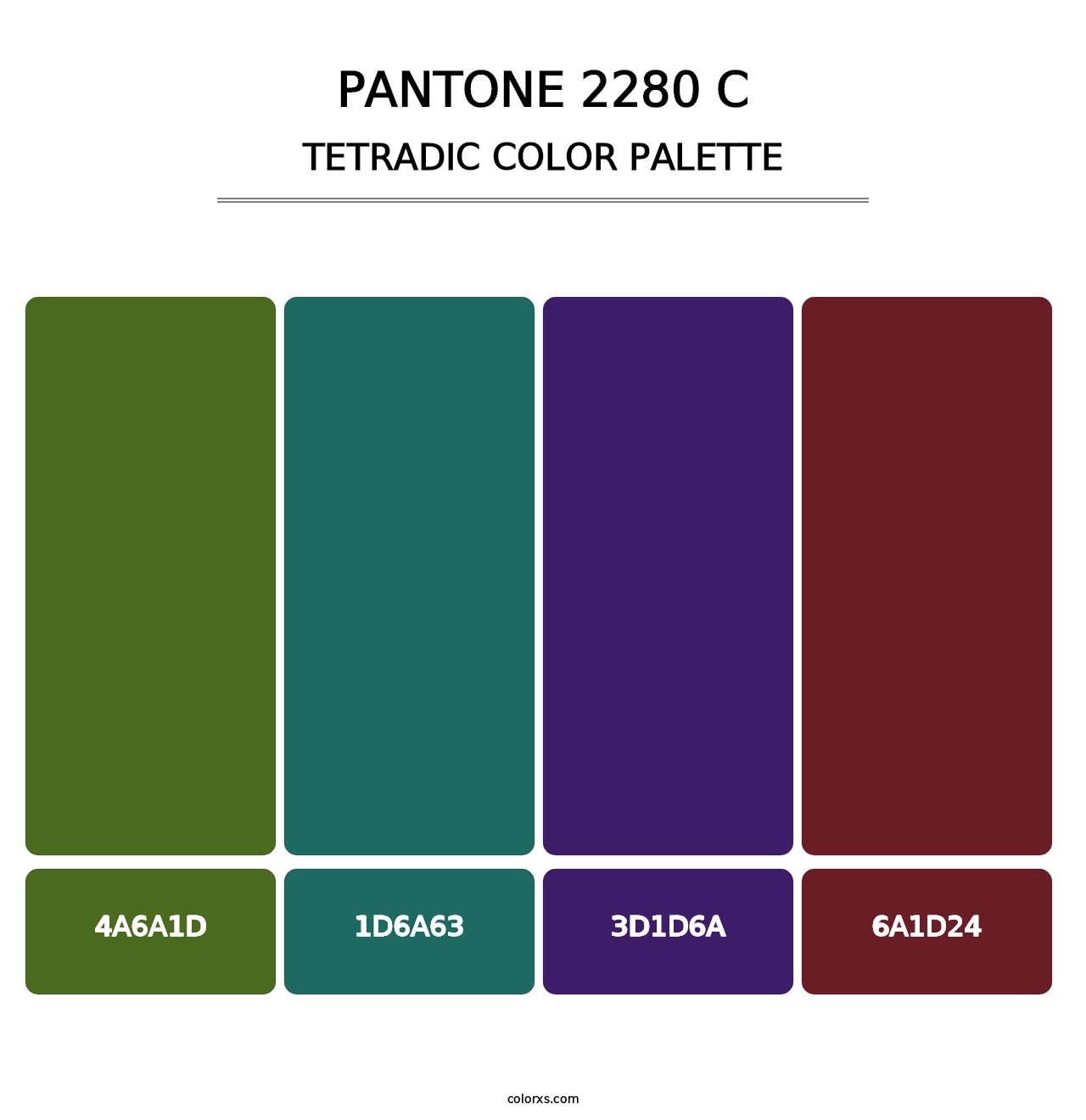 PANTONE 2280 C - Tetradic Color Palette