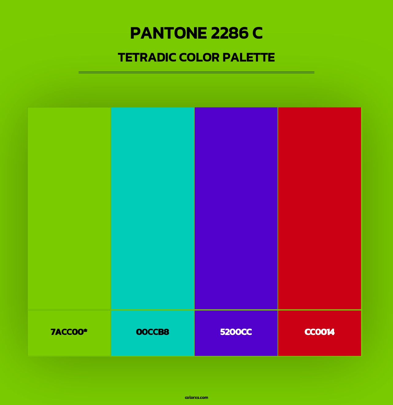 PANTONE 2286 C - Tetradic Color Palette
