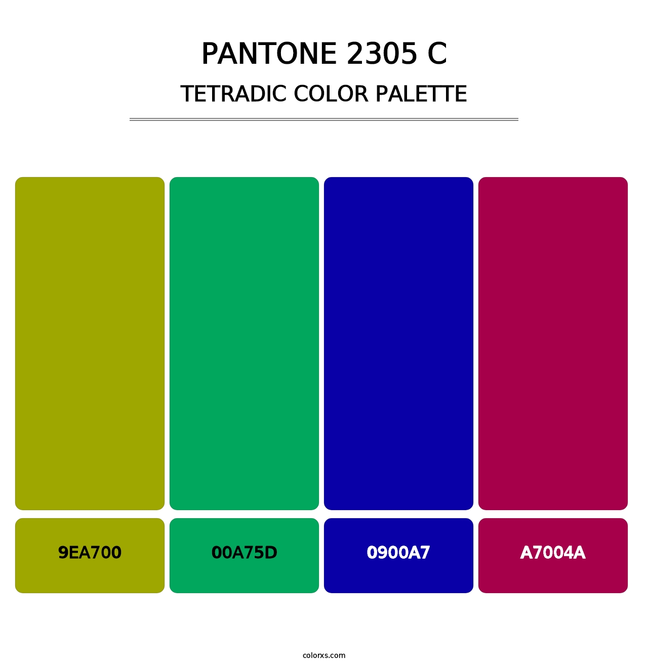 PANTONE 2305 C - Tetradic Color Palette