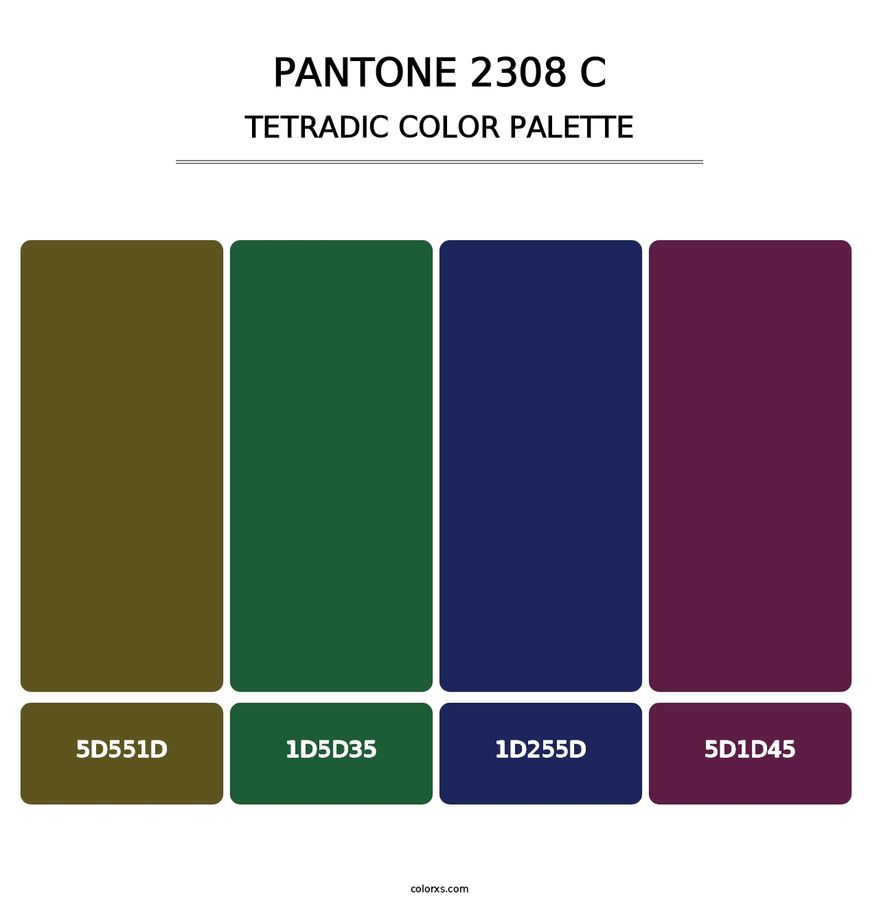 PANTONE 2308 C - Tetradic Color Palette