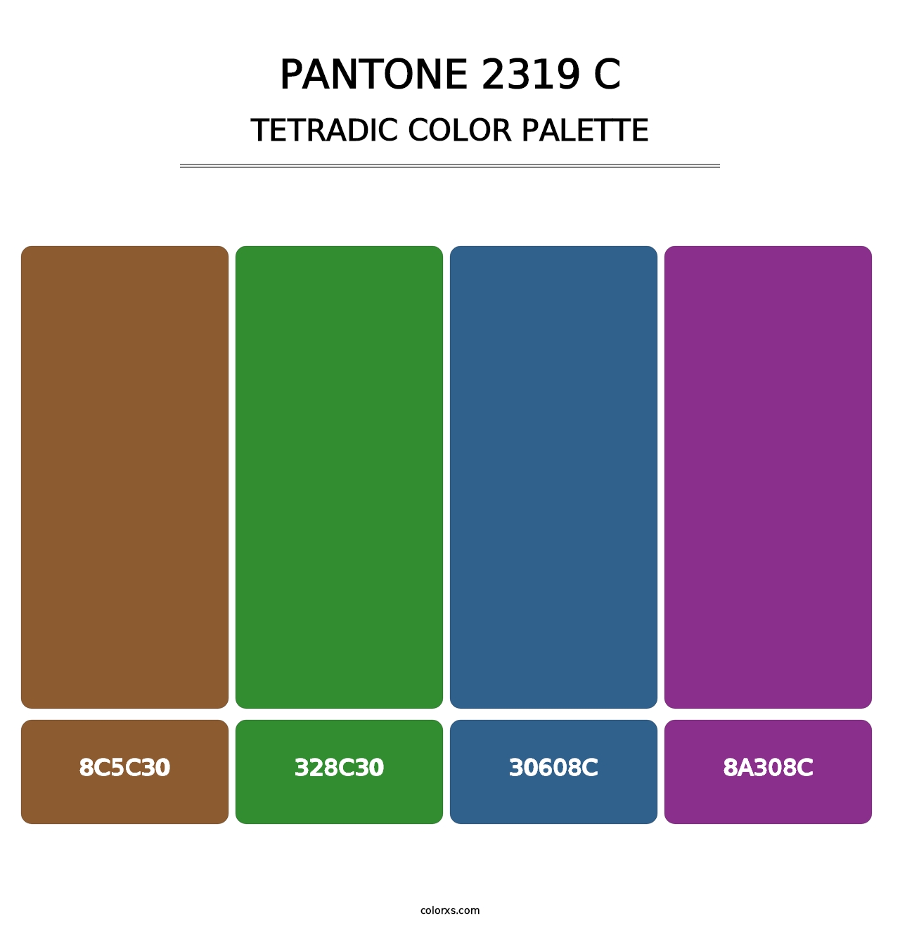 PANTONE 2319 C - Tetradic Color Palette
