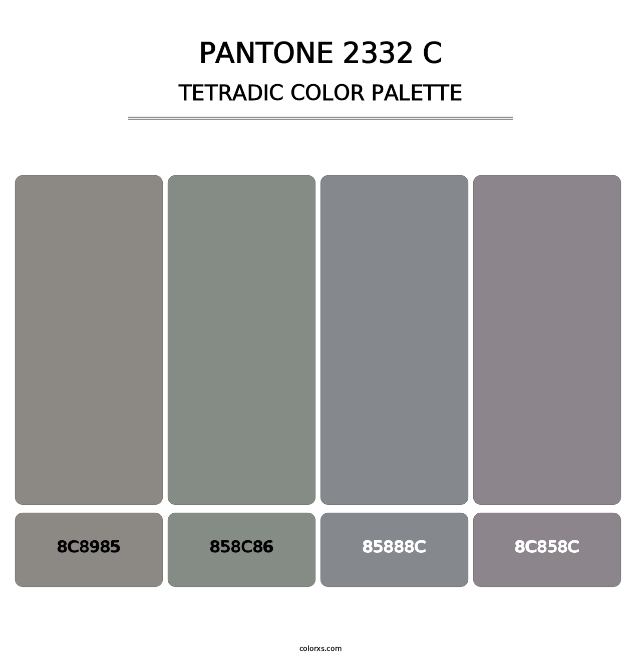 PANTONE 2332 C - Tetradic Color Palette