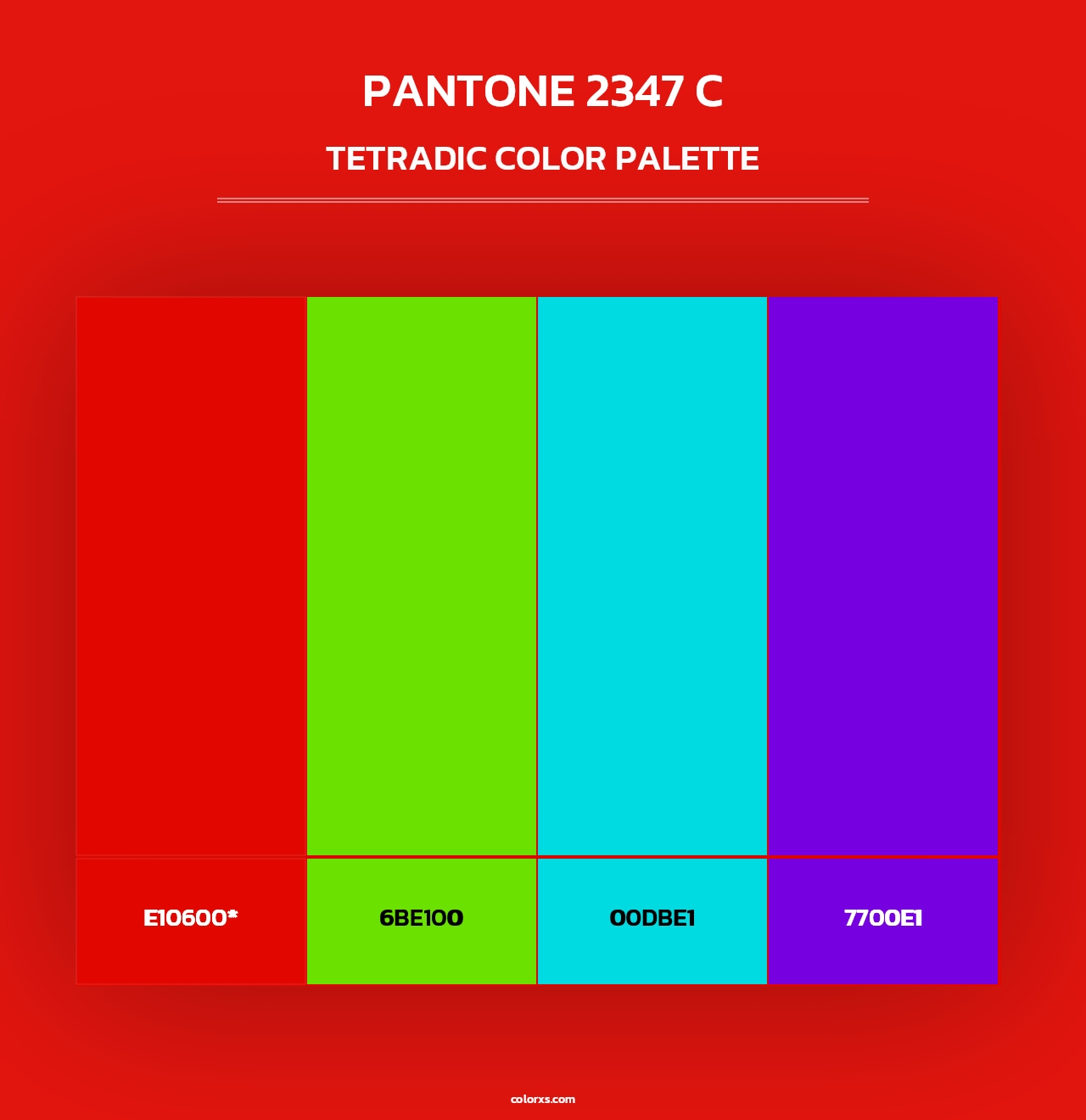 PANTONE 2347 C - Tetradic Color Palette