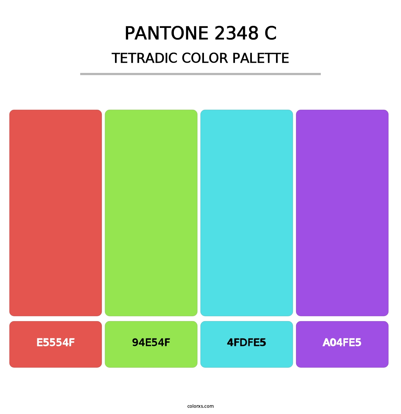 PANTONE 2348 C - Tetradic Color Palette