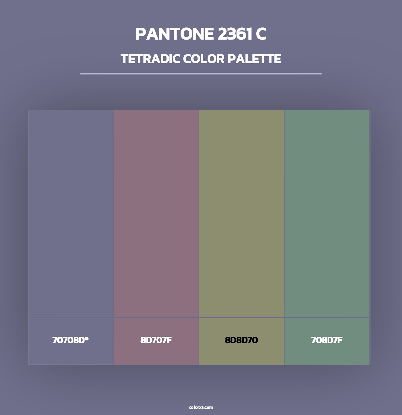 PANTONE 2361 C - Tetradic Color Palette
