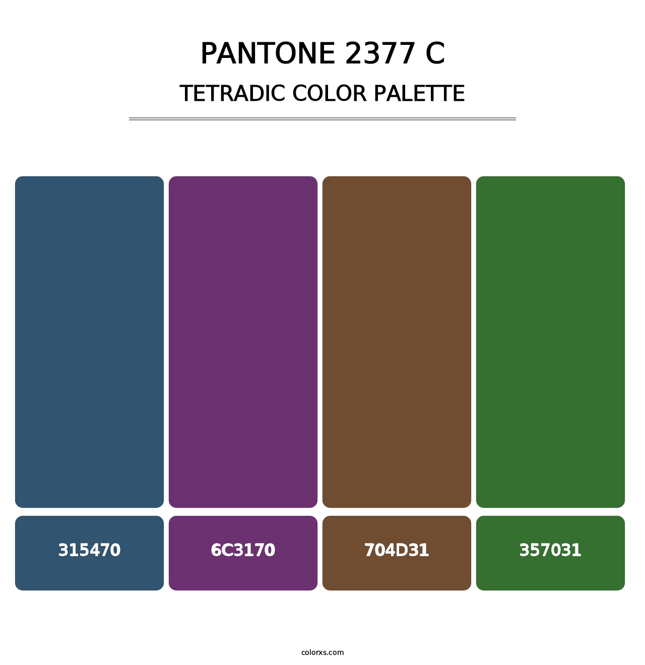PANTONE 2377 C - Tetradic Color Palette