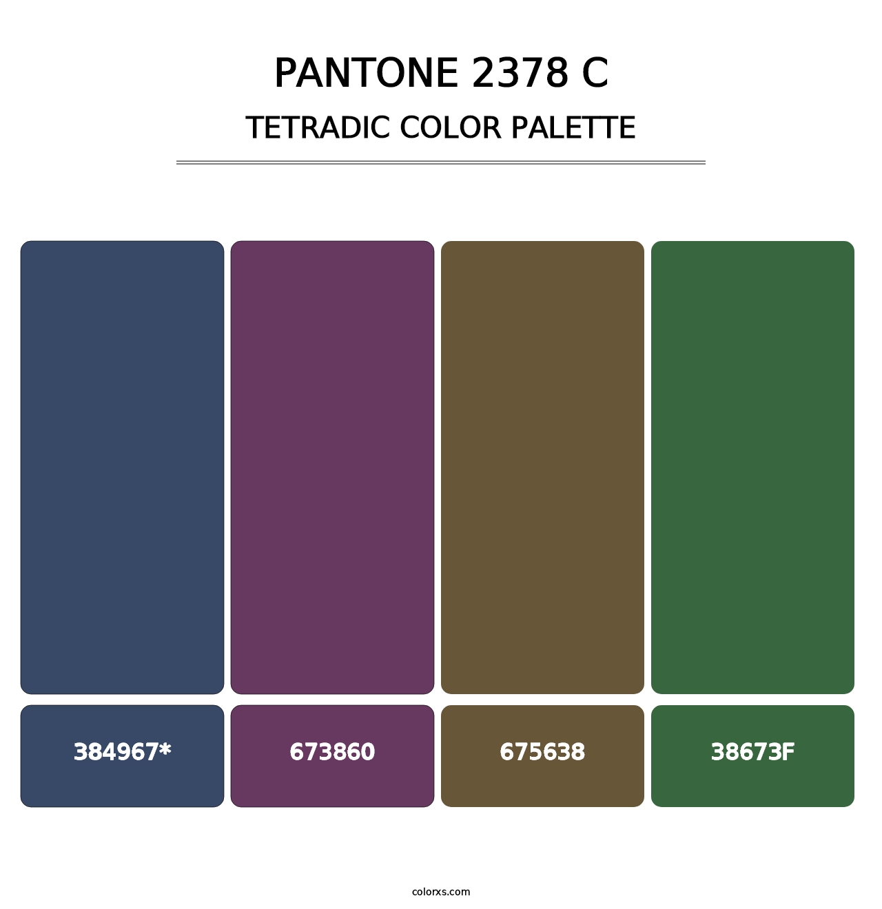 PANTONE 2378 C - Tetradic Color Palette