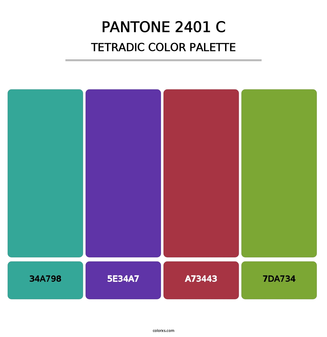 PANTONE 2401 C - Tetradic Color Palette