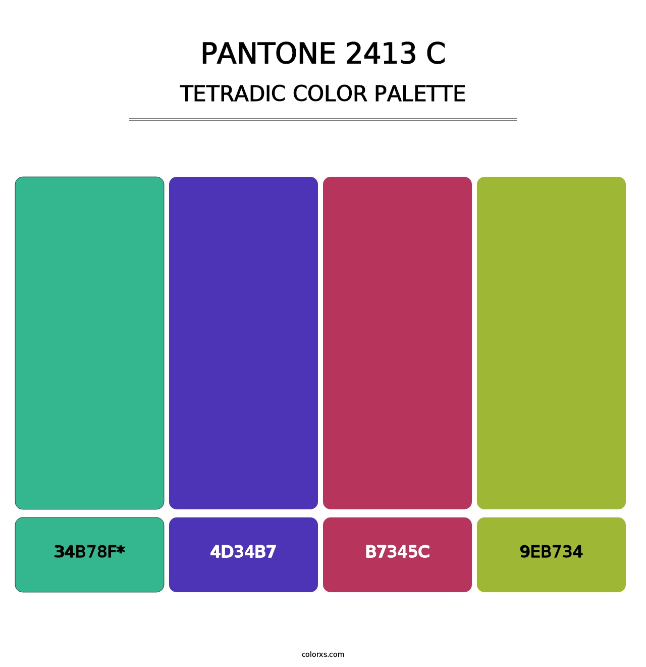 PANTONE 2413 C - Tetradic Color Palette