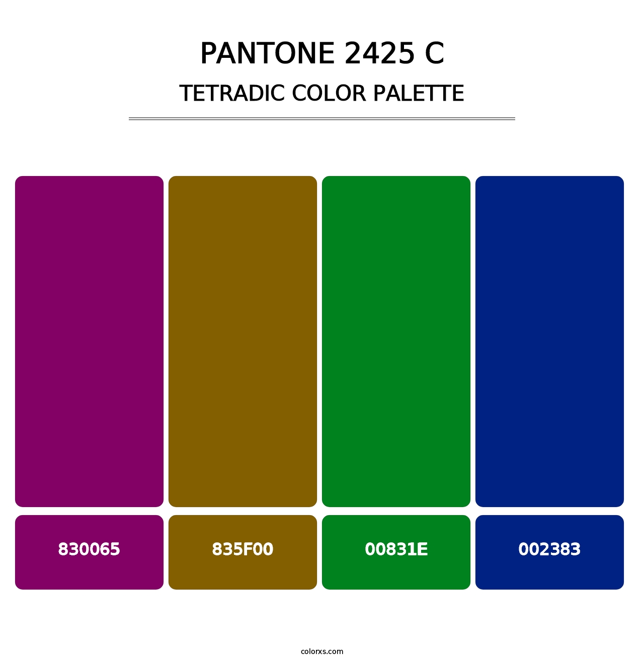 PANTONE 2425 C - Tetradic Color Palette