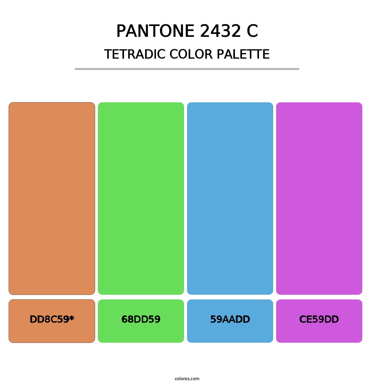 PANTONE 2432 C - Tetradic Color Palette