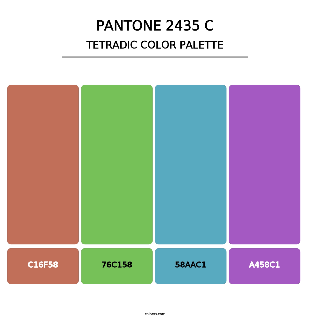PANTONE 2435 C - Tetradic Color Palette
