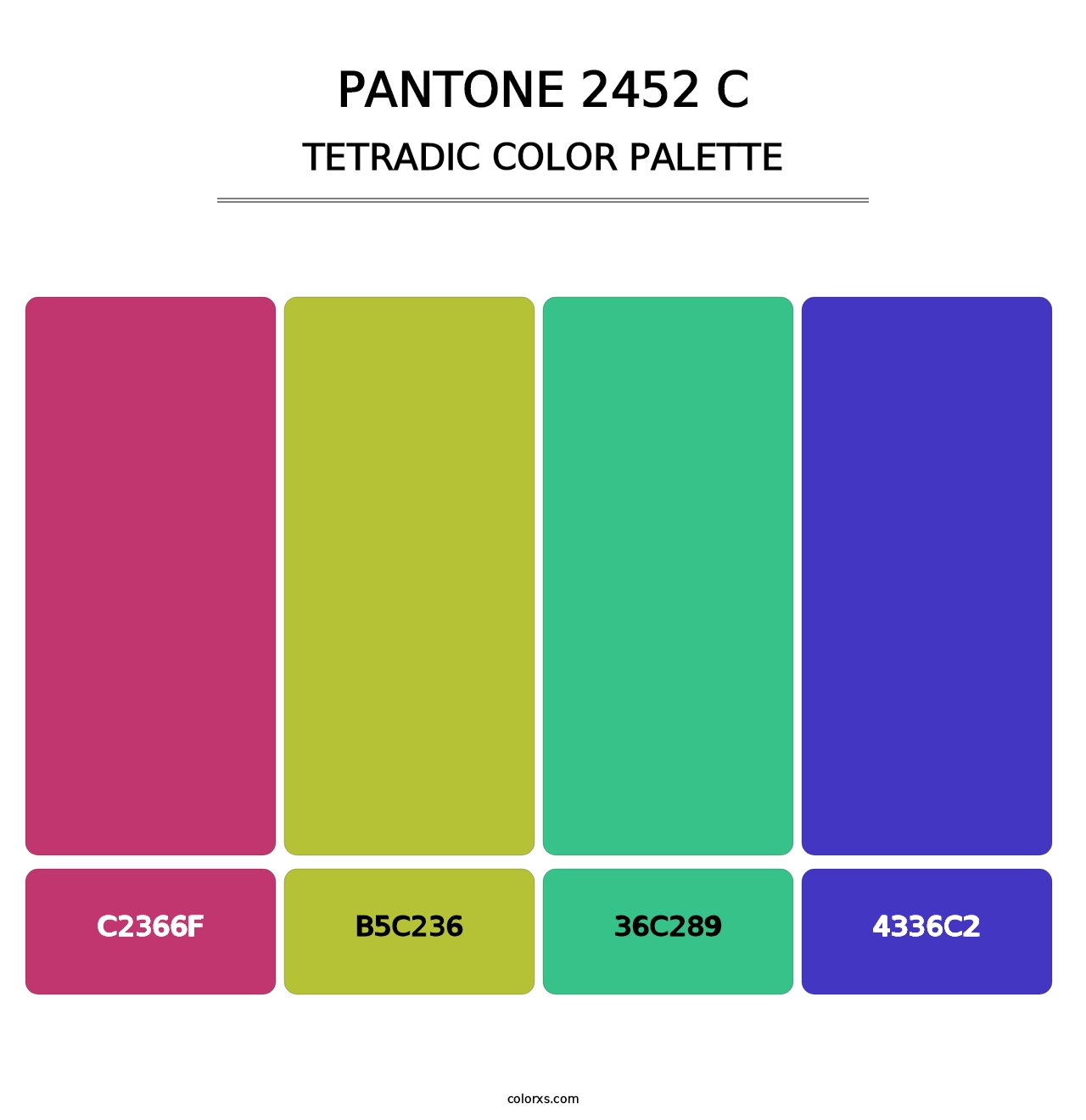 PANTONE 2452 C - Tetradic Color Palette