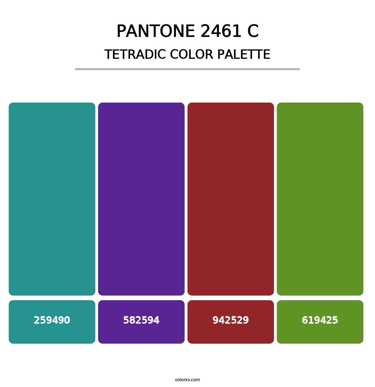 PANTONE 2461 C - Tetradic Color Palette