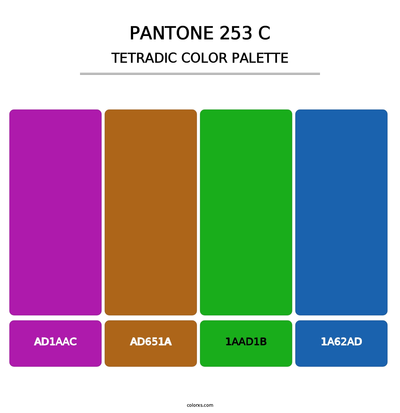 PANTONE 253 C - Tetradic Color Palette