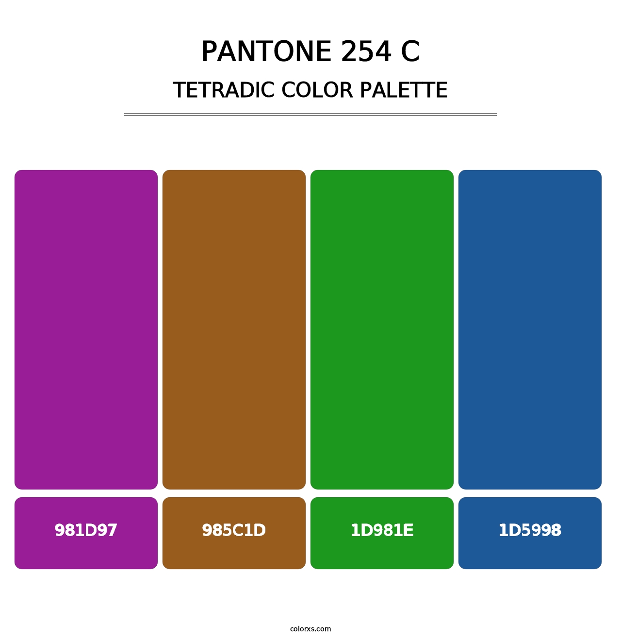 PANTONE 254 C - Tetradic Color Palette