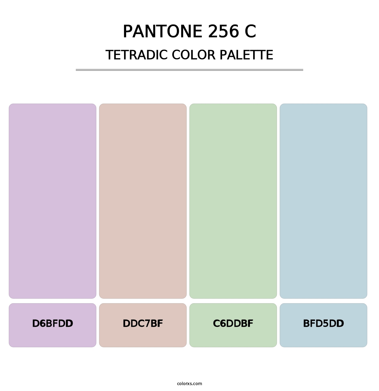 PANTONE 256 C - Tetradic Color Palette